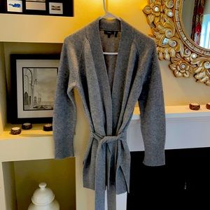Cashmere belted cardigan sweater by Theory.